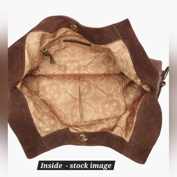 Lucky Brand Nyra Copper Brown Fringe Leather Hobo Bag NWT - Picture 6 of 14